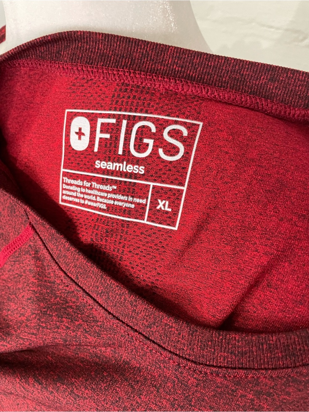 Figs Women's Long Sleeve Crewneck Top - Wine - Picture 4 of 4